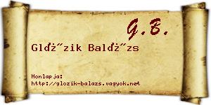 Glózik Balázs névjegykártya